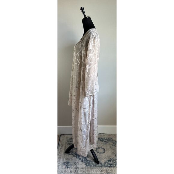Vintage Jones New York Women’s Sheer Burnout Leaf Design Chemise/Robe Set S\M - Picture 5 of 10